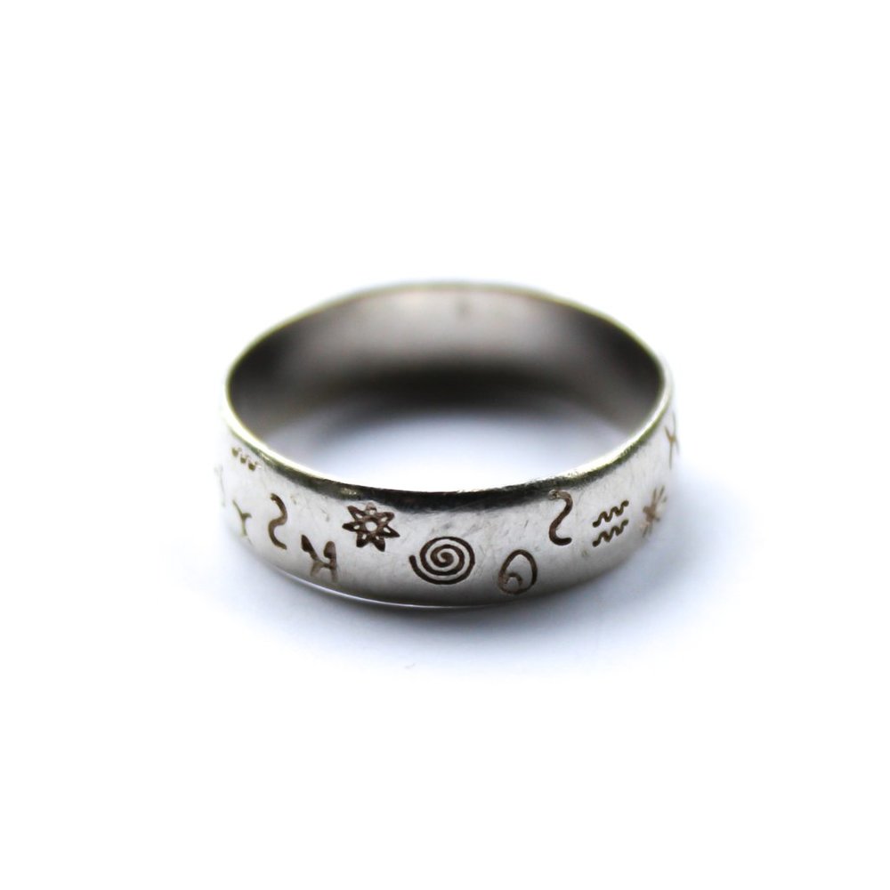 Verameat Size 6 Witchy Band Sterling Silver Ring